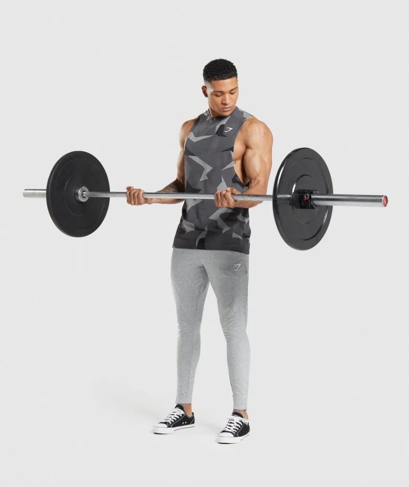 Men's Gymshark Critical Drop Arm Tanks Camo | NZ 2WQKBI